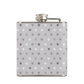Flasques Coeurs de polka minuscules dans les tons gris (Dos)