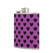 Flasques Coeurs de polka noir sur violet (Gauche)