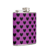 Flasques Coeurs de polka noir sur violet (Droite)