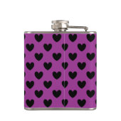 Flasques Coeurs de polka noir sur violet (Dos)