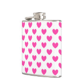 Flasques Coeurs de polka rose Fuchsia sur blanc (Gauche)