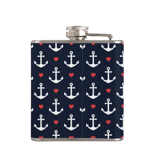 Flasques Coeurs et motif d'Ancres (Dos)