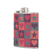 Flasques Coeurs et rose de profil sous convention (Gauche)