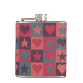 Flasques Coeurs et rose de profil sous convention (Devant)