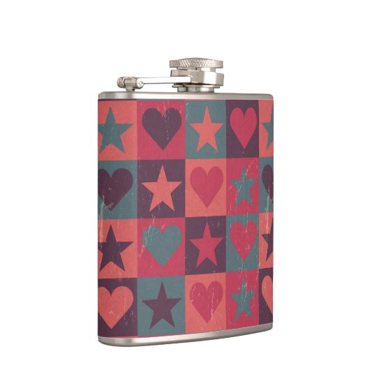 Flasques Coeurs et rose de profil sous convention (Droite)