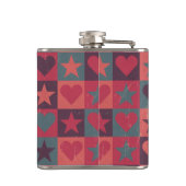 Flasques Coeurs et rose de profil sous convention (Dos)