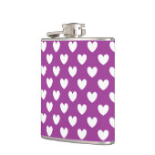 Flasques Coeurs polka blanc sur Cactus violet Fleur violet (Gauche)