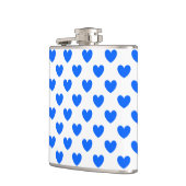 Flasques Coeurs polka bleu sur blanc (Gauche)