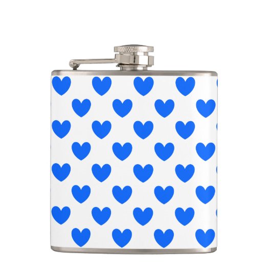 Flasques Coeurs polka bleu sur blanc (Devant)