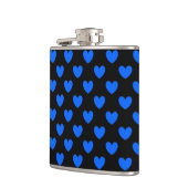 Flasques Coeurs polka bleu sur noir (Gauche)