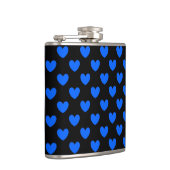 Flasques Coeurs polka bleu sur noir (Droite)
