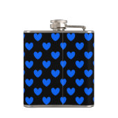 Flasques Coeurs polka bleu sur noir (Dos)
