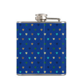 Flasques Coeurs Polka dans les tons bleu paon (Dos)