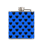 Flasques Coeurs polka noirs sur bleu (Dos)