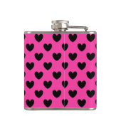 Flasques Coeurs polka noirs sur rose fuchsia (Dos)