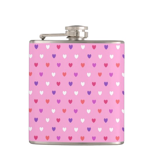 Flasques Coeurs polka rose (Devant)