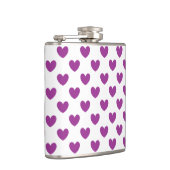 Flasques Coeurs polka violet sur blanc (Droite)