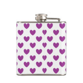 Flasques Coeurs polka violet sur blanc (Dos)