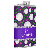 Flasques Coeurs pourpres nommés personnalisés de tee - (Droite)