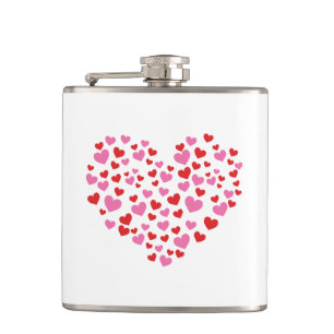 Flasques Coeurs Rouge Et Rose