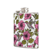 Flasques Colibris et fleurs d'hibiscus roses (Gauche)