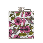 Flasques Colibris et fleurs d'hibiscus roses (Dos)