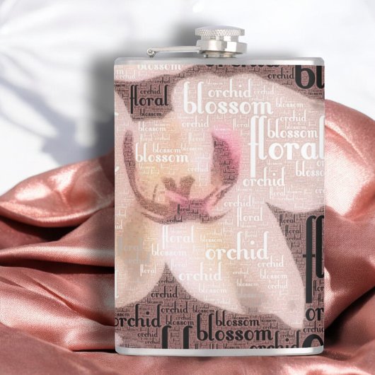 Flasques Collage de fleurs d'orchidée Rose Gold
