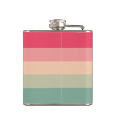 Flasques Colorblock Horizontale Bande rose et vert (Dos)
