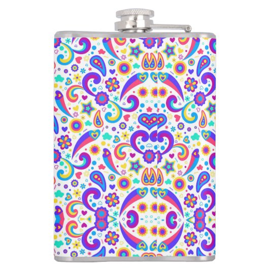 Flasques Colorful flask with a vibrant pattern (Dos)