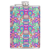 Flasques Colorful flask with vibrant, symmetrical floral  (Devant)
