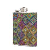 Flasques Colorful hip flask with a geometric diamond patter (Gauche)