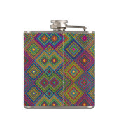 Flasques Colorful hip flask with a geometric diamond patter (Dos)