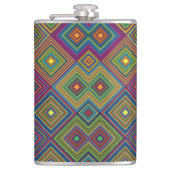 Flasques Colorful hip flask with a vibrant geometric  (Devant)