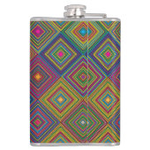 Flasques Colorful hip flask with a vibrant geometric  (Dos)