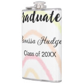 Flasques Colorful rainbow Boho graduation ajouter nom année (Gauche)