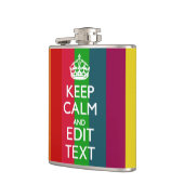 Flasques Colorful Rainbow Keep Calm And Your Text Customize (Gauche)