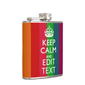 Flasques Colorful Rainbow Keep Calm And Your Text Customize (Droite)
