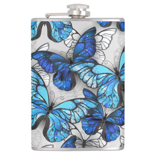 Flasques Composition des papillons blancs et bleus (Devant)