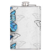 Flasques Composition des papillons blancs et bleus (Dos)