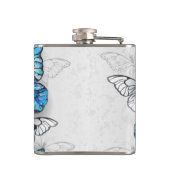 Flasques Composition des White and Blue Butterflies (Dos)