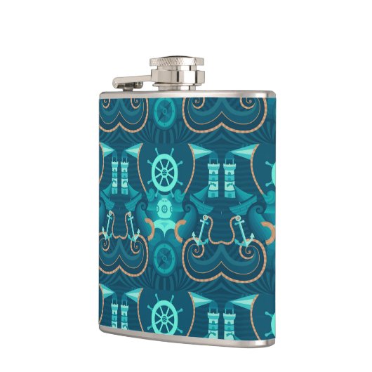 Flasques Conception bleue nautique (Gauche)