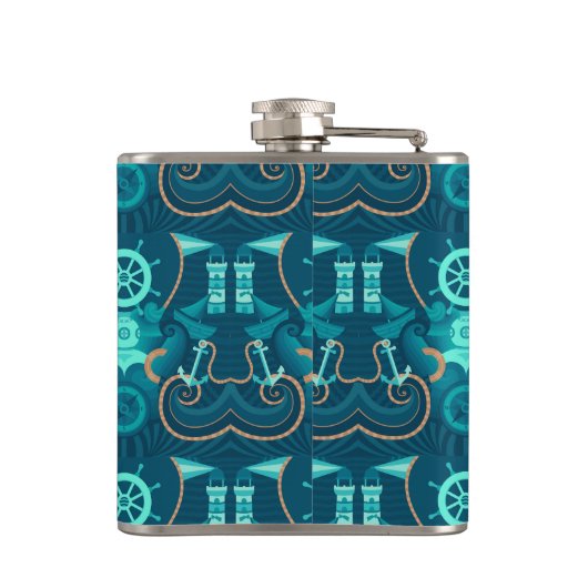 Flasques Conception bleue nautique (Dos)