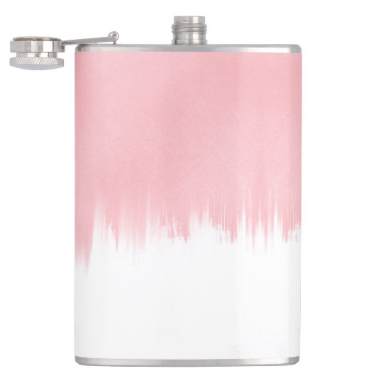 Flasques Conception de pinceaux roses modernes blancs (Ouvert)