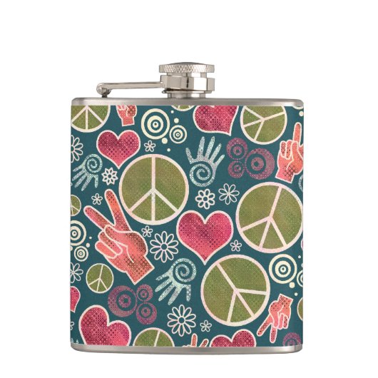 Flasques Conception de signe de pacifisme de hippie de (Devant)