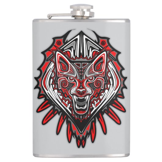 Flasques Conception de totem tribal Haida Loup (Devant)