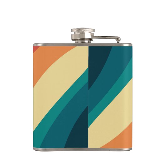 Flasques Conception d'ondes de style rétro multicolore (Dos)