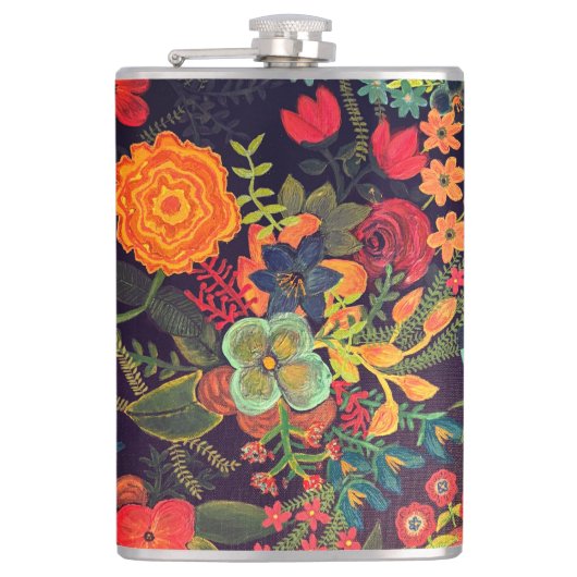 Flasques Conception florale de peinture acrylique boho (Devant)
