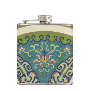 Flasques Conceptions bleues d'Oriental avec les visages de
