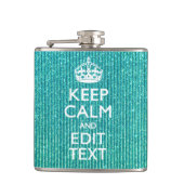 Flasques Conserver le calme du texte personnalisé sur Turqu (Devant)