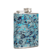Flasques Cool, art numérique moderne d'aquarelle bleue (Droite)